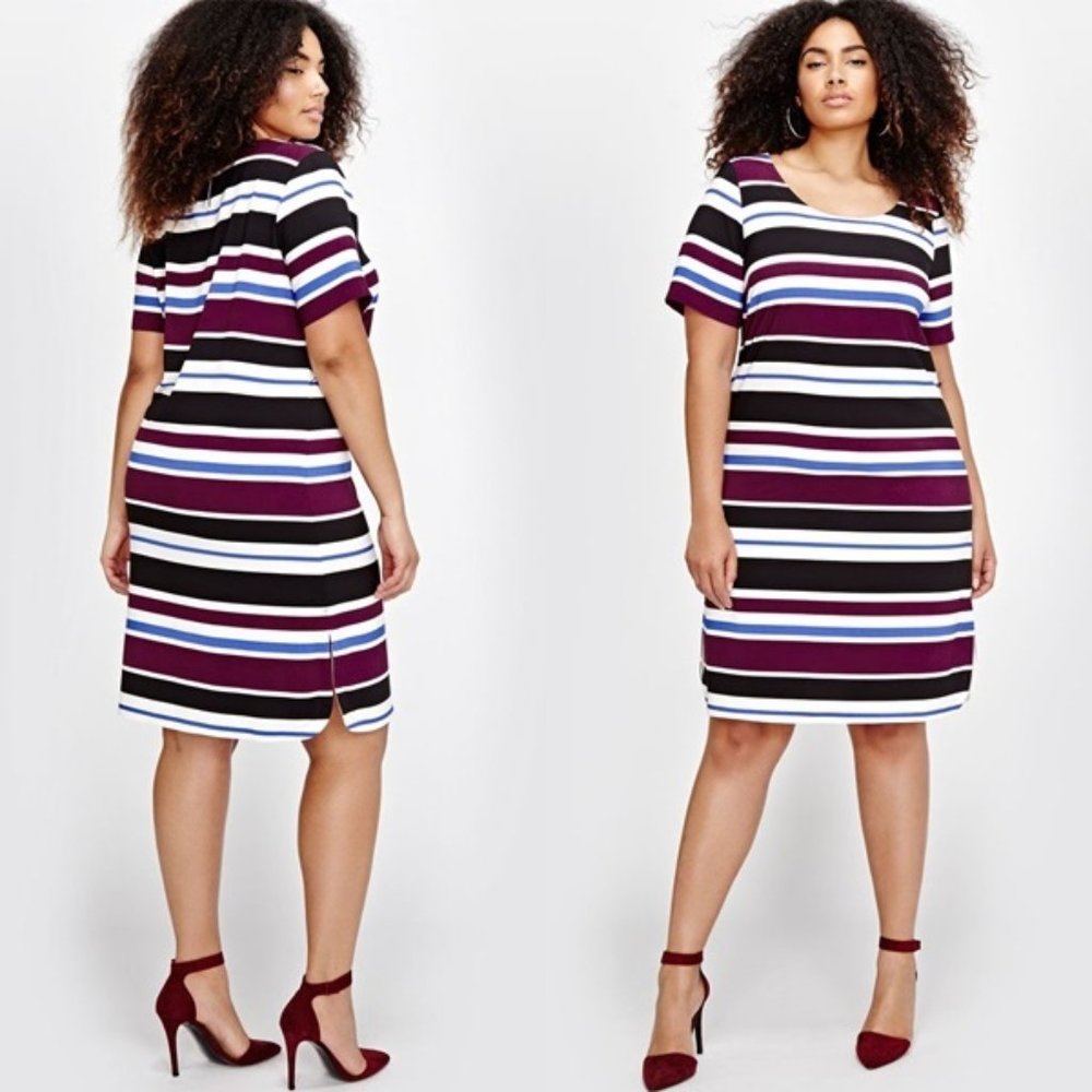 NWT- Michel Studio Striped Dress Sz. 12 (Equivalent to 0X)